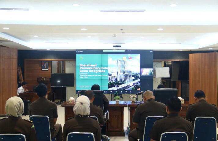 Kejati Riau Ikuti Sosialisasi Pemenuhan Indeks Zona Integritas Melalui Pengisian LKE Tahun 2023