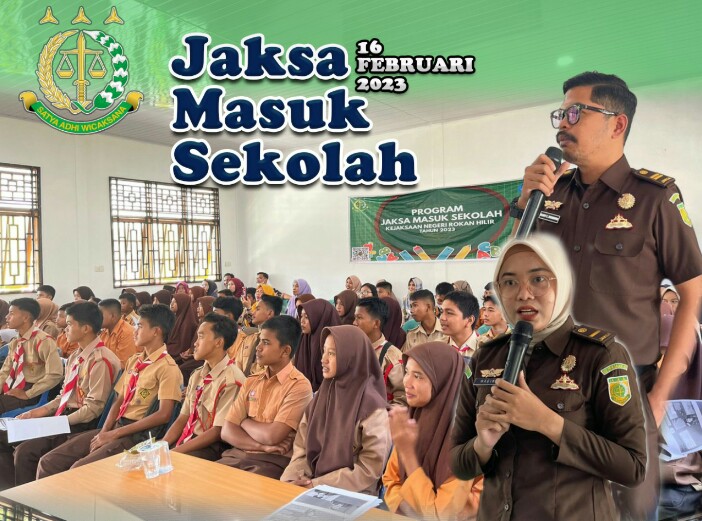 Kejari Rohil Bekerjasama dengan SMPN 2 Pujud Menggelar Program Jaksa Masuk Sekolah