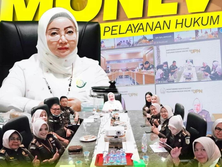Asdatun Kejati Riau Mengikuti Vicon Monitoring dan Evaluasi Pelayanan Hukum Online 