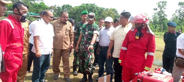 Wakili Bupati Rohil, Suwandi Jadi Irup Apel Kesiapan Penanggulangan Karhutla Di PT Salim Ivomas Prat