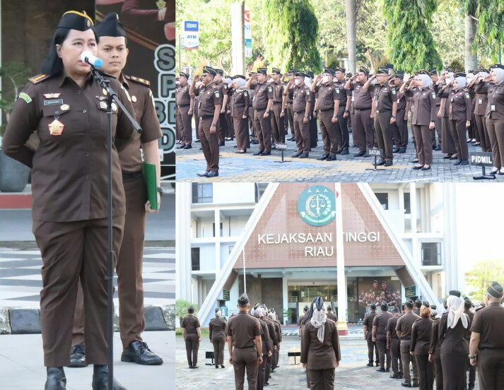 Asisten Pengawasan Kejaksaan Tinggi Riau Pimpin Apel Kerja Pagi